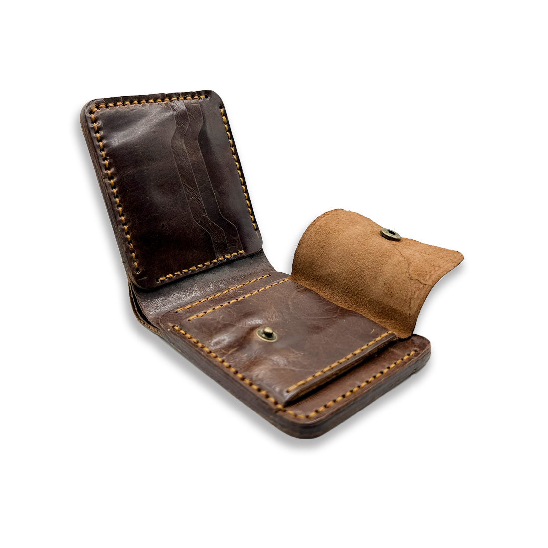 Rustic Wallet with coin slot