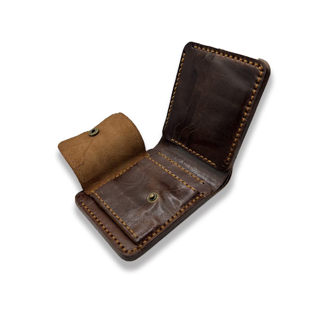 Rustic Wallet with coin slot